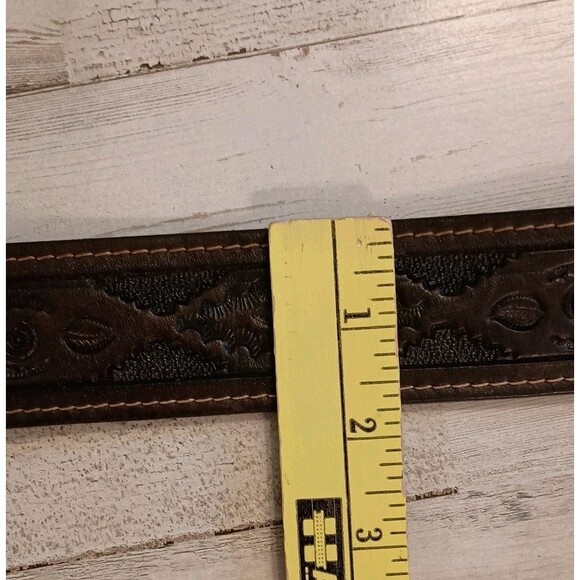 Vtg. 70s Quail Buckle Raintree Jewelry & Co On Hand Tooled Leather Belt Size 36 - Picture 15 of 16